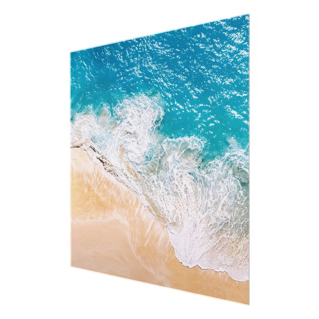 Glass print - Sunny Breaking Waves