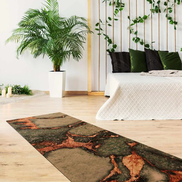 green rugs for living room Play Of Colours Fern-Green and Gold