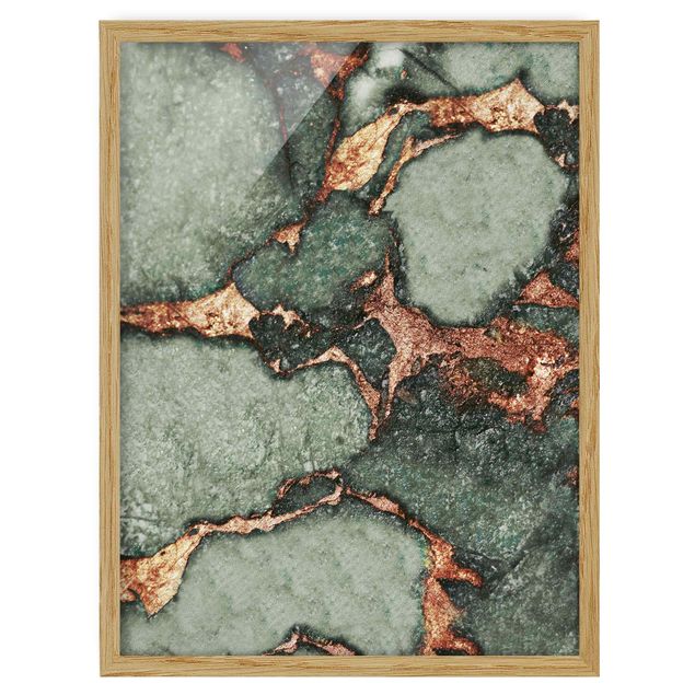 Framed poster - Play Of Colours Fern-Green and Gold