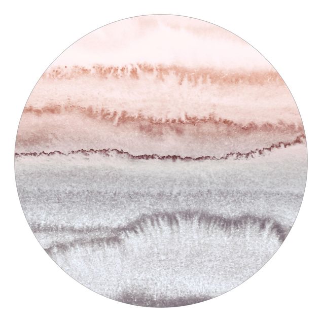 Self-adhesive round wallpaper - Play Of Colours Sound Of The Ocean In Fog