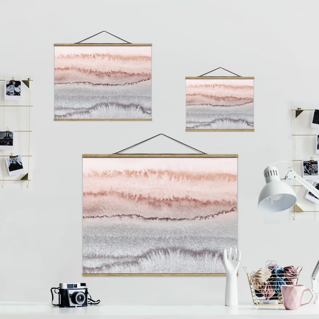 Fabric print with poster hangers - Play Of Colours Sound Of The Ocean In Fog - Landscape format 4:3