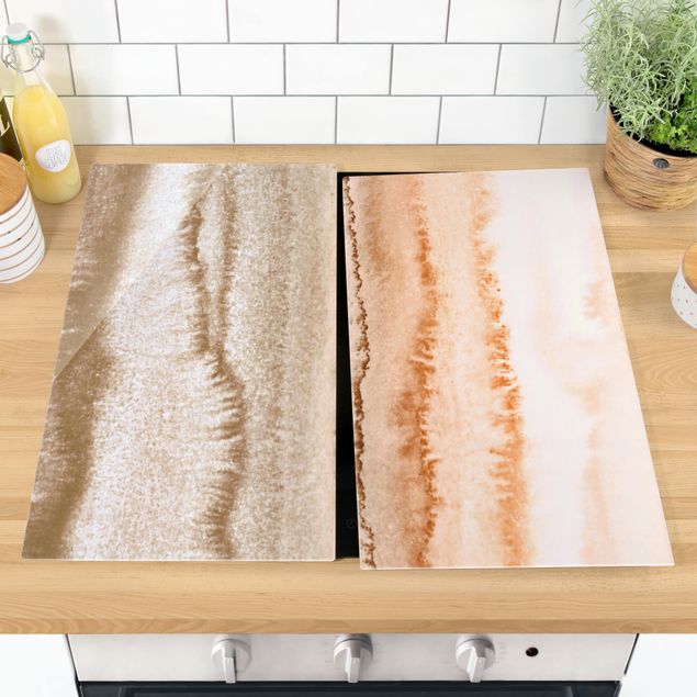 Stove top covers - Play Of Colours Sound Of The Ocean In Sepia-Colours