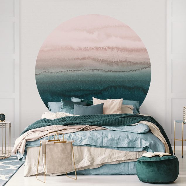 Self-adhesive round wallpaper - Play Of Colours Sound Of The Ocean