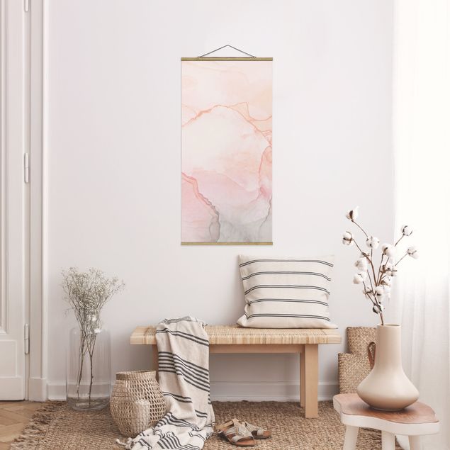Fabric print with poster hangers - Play Of Colours Pastel Cotton Candy - Portrait format 1:2