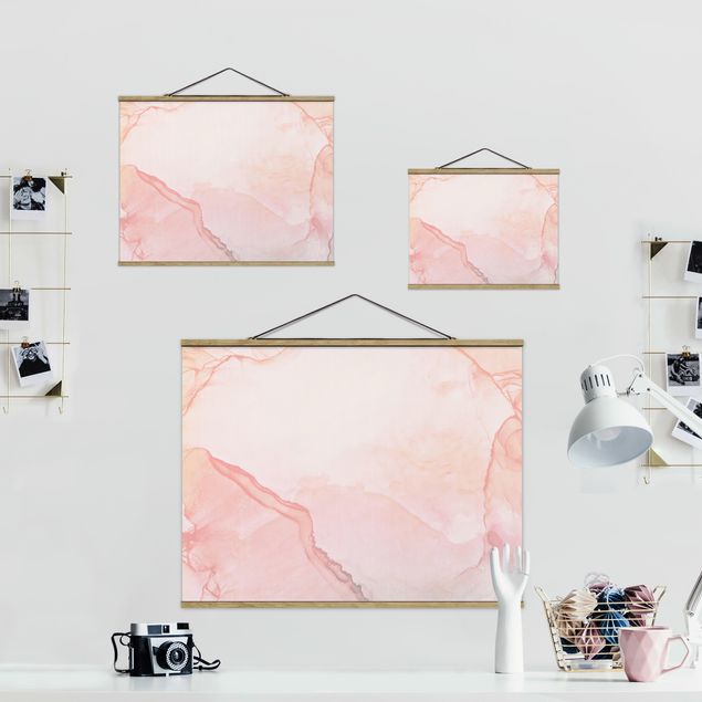 Fabric print with poster hangers - Play Of Colours Pastel Cotton Candy - Landscape format 4:3