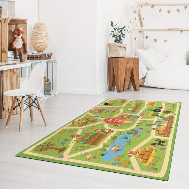 Modern rugs Playoom Mat Farm - Let´s Go Around