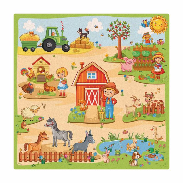 Cork mat - Playoom Mat Farm - Farm Work Is Fun - Square 1:1