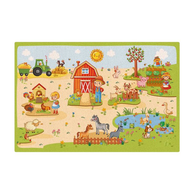 Cork mat - Playoom Mat Farm - Farm Work Is Fun - Landscape format 3:2