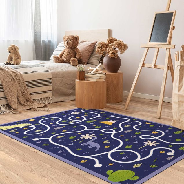 modern area rugs Playoom Mat Dinosaurs - Dino Mom Looking For Her Baby