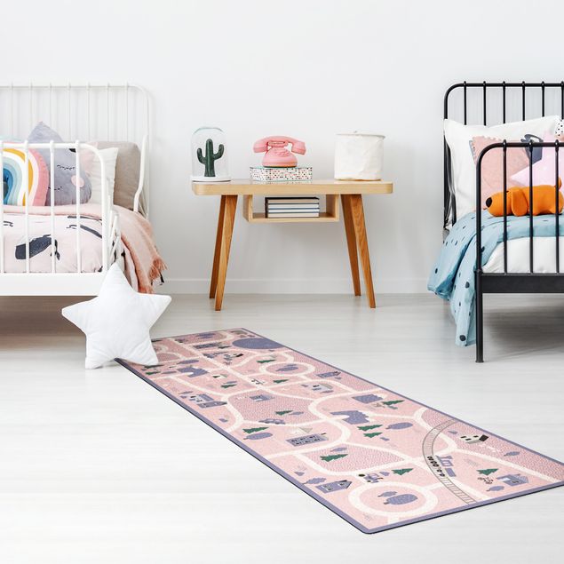 contemporary rugs Playoom Mat Village - Off To The Countryside