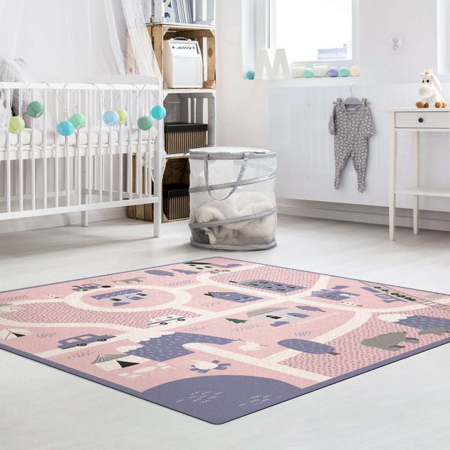 contemporary rugs Playoom Mat Village - Off To The Countryside