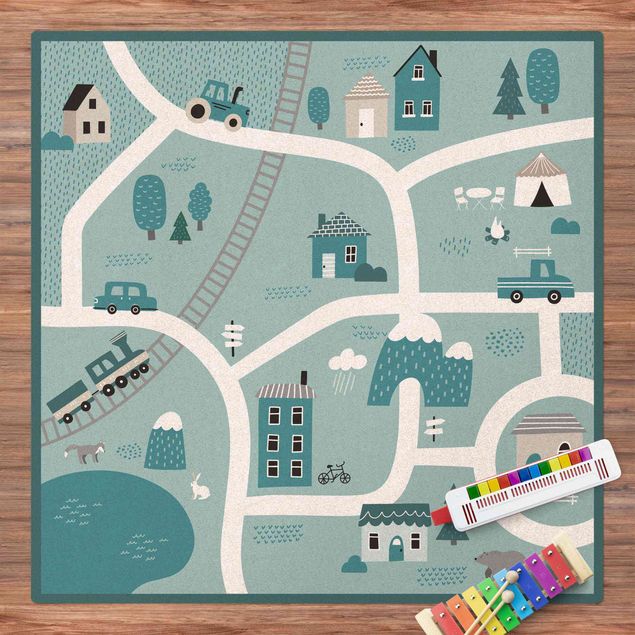 playroom rugs Playoom Mat Village - A Fine Little Place