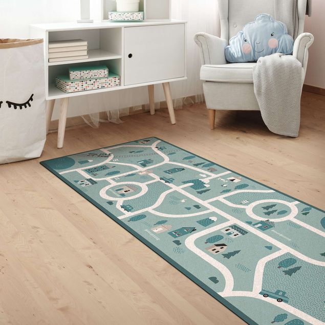 contemporary rugs Playoom Mat Village - A Fine Little Place