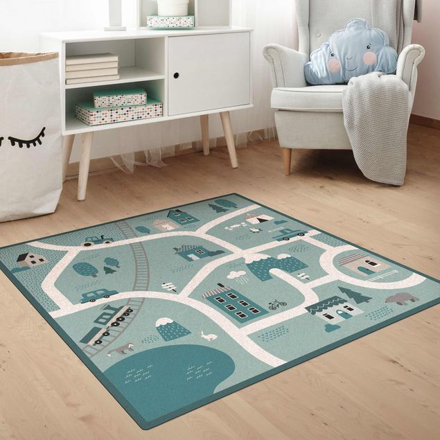 modern area rugs Playoom Mat Village - A Fine Little Place