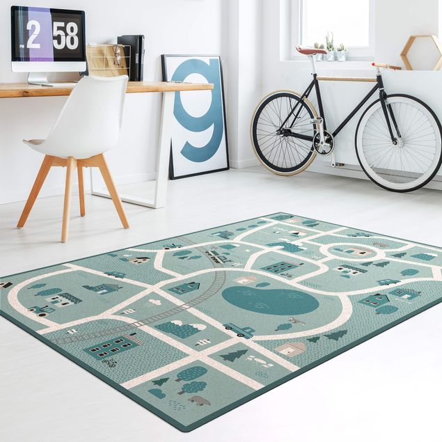 contemporary rugs Playoom Mat Village - A Fine Little Place