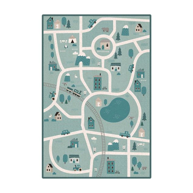 Cork mat - Playoom Mat Village - A Fine Little Place - Portrait format 2:3