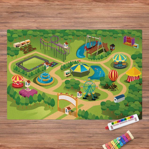 playroom rugs Playoom Mat Funfair - Let´s Go On A Ride
