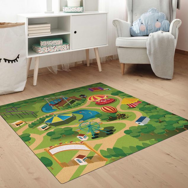 forest theme rug Playoom Mat Funfair - Let´s Go On A Ride