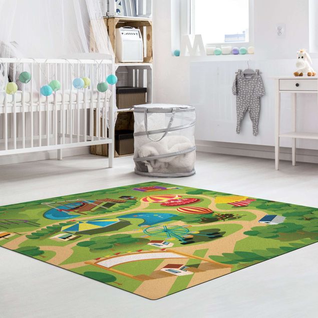 contemporary rugs Playoom Mat Funfair - Let´s Go On A Ride