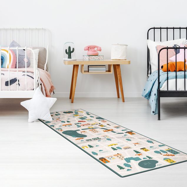 playroom rugs Playoom Mat Smalltown - From the City Into Nature