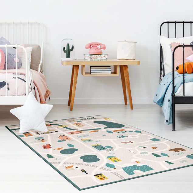Modern rugs Playoom Mat Smalltown - From the City Into Nature