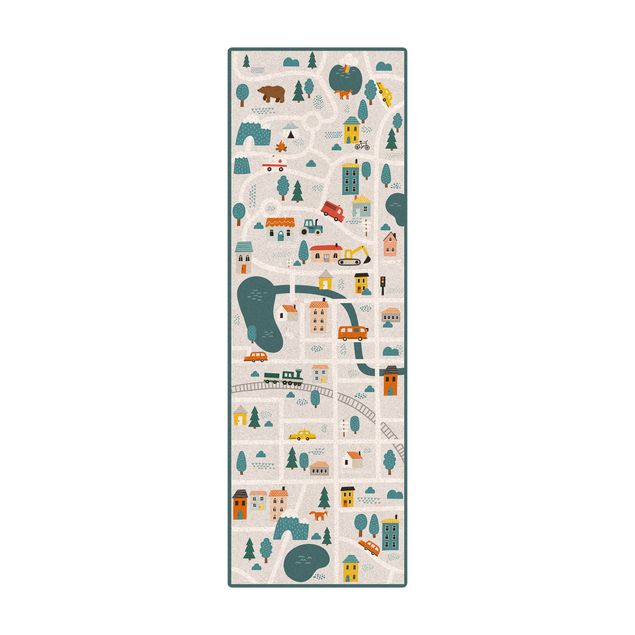 large area rugs Playoom Mat Smalltown - From the City Into Nature