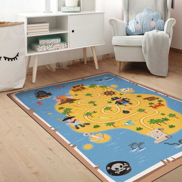 Multicoloured rug Playoom Mat Pirates  - Looking For the Treasure