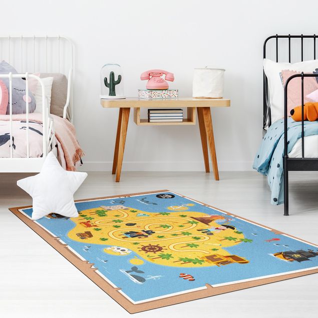large multi coloured rugs Playoom Mat Pirates  - Looking For the Treasure
