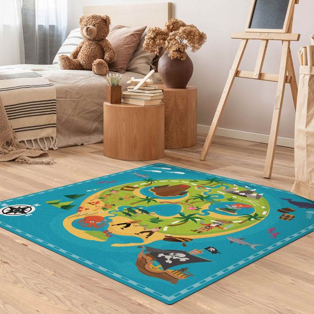 Multicoloured rug Playoom Mat Pirates - Welcome To The Pirate Island