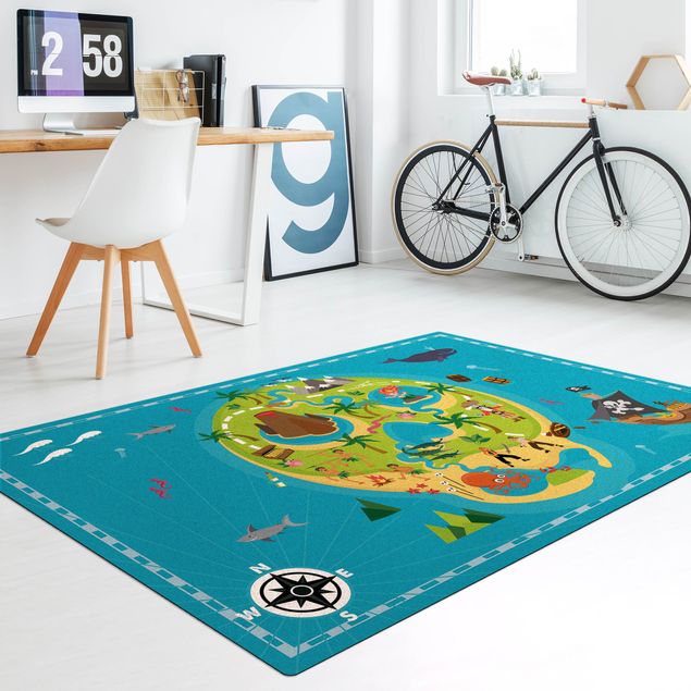 Modern rugs Playoom Mat Pirates - Welcome To The Pirate Island