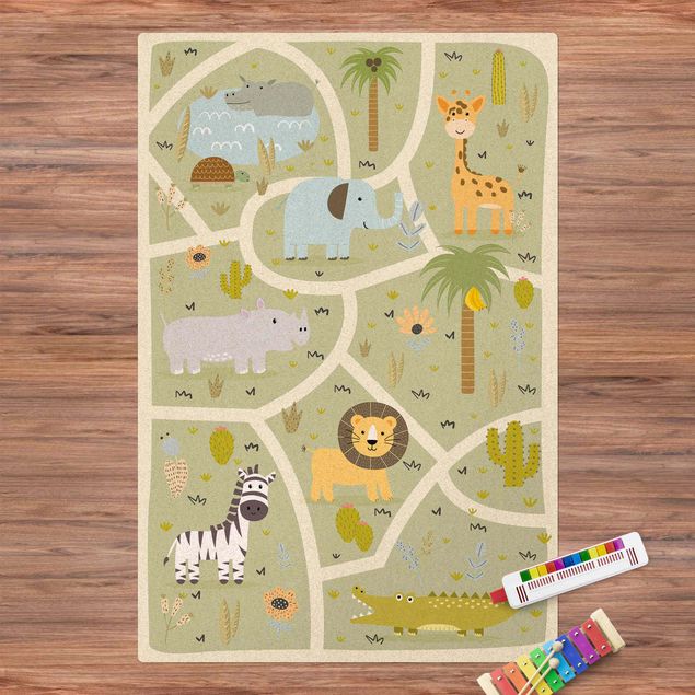play rugs Playoom Mat Safari - So Many Different Animals