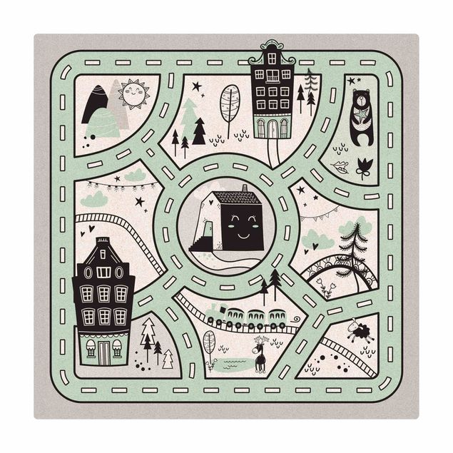 Charcoal rug Playoom Mat Scandinavia - The Green City