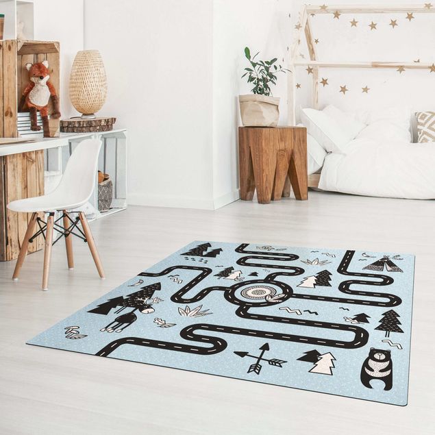 modern area rugs Playoom Mat Streets - Find Your Way