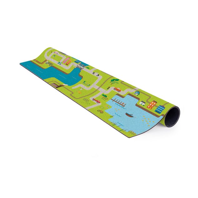 large multi coloured rugs Playoom Mat Streets - City And River