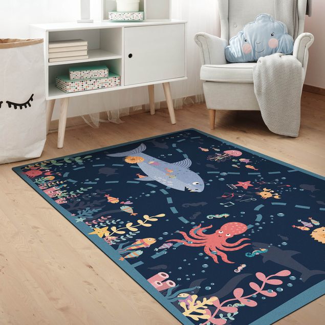Multicoloured rug Playoom Mat Under Water - An Expedition