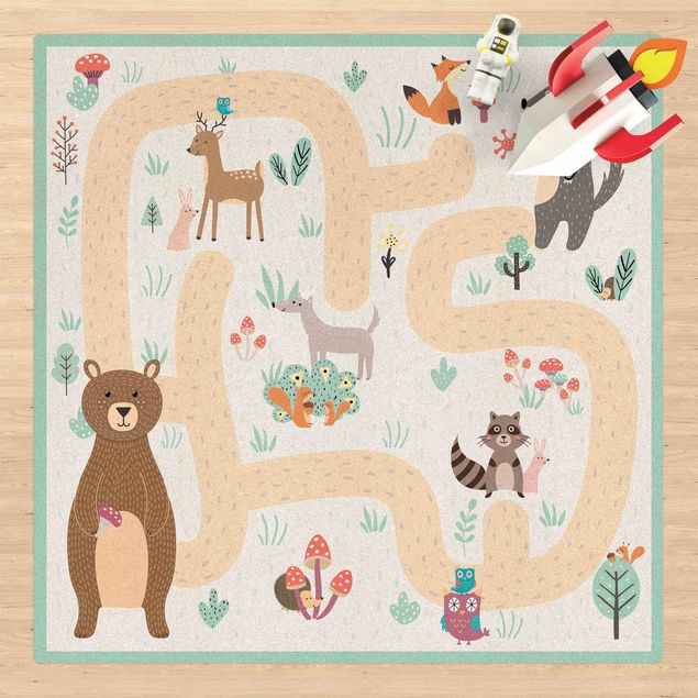 playmat rug Playoom Mat Forest Animals - Friends On A Forest Path