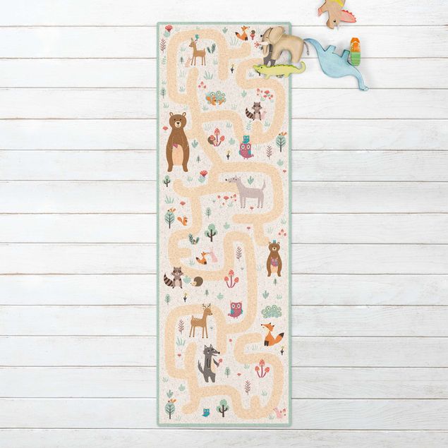 Runner rugs Playoom Mat Forest Animals - Friends On A Forest Path