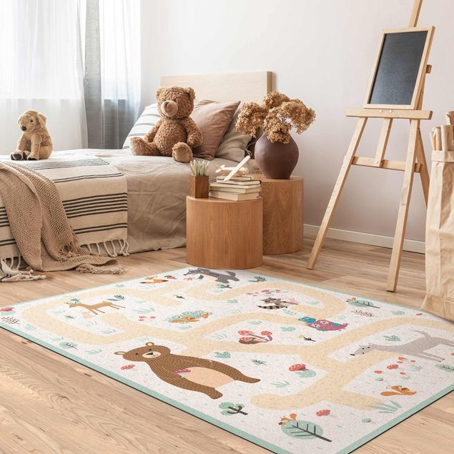 Forest rugs Playoom Mat Forest Animals - Friends On A Forest Path