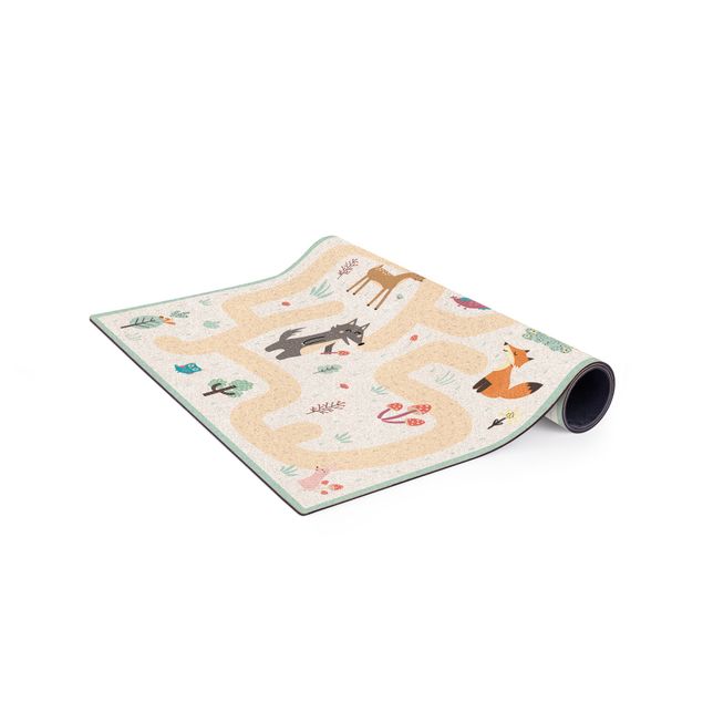 Colourful rugs Playoom Mat Forest Animals - Friends On A Forest Path