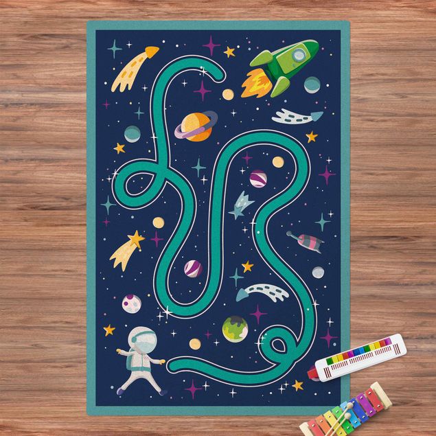 playroom rugs Playoom Mat Space- Back To The Rocket Ship