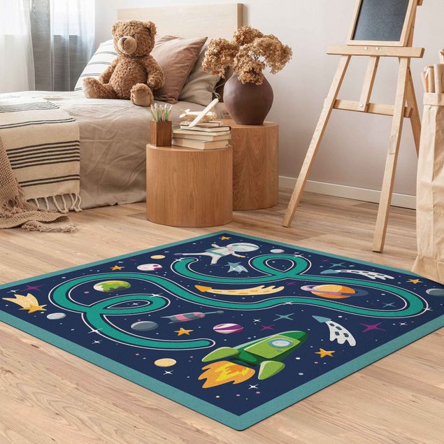 Road rug Playoom Mat Space- Back To The Rocket Ship