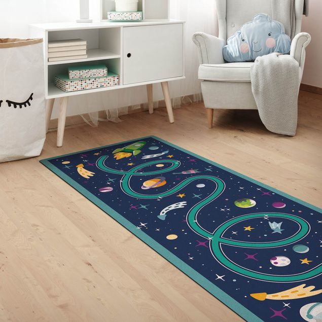 modern area rugs Playoom Mat Space- Back To The Rocket Ship