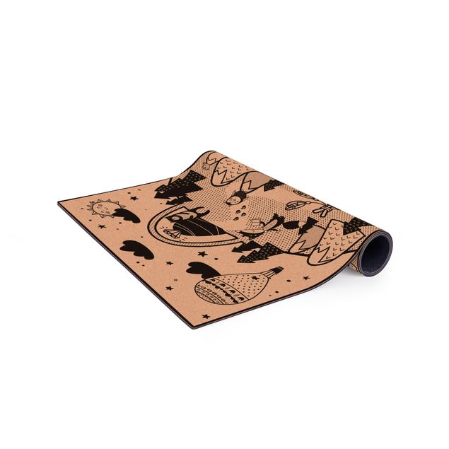 black and white area rug Playoom Mat Vikings - The Conquest Of The Diamond