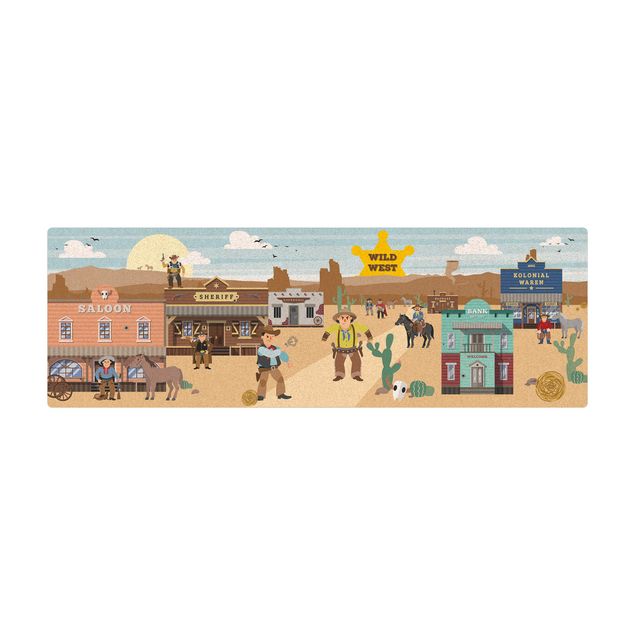 large area rugs Playoom Mat Wild West - In Front Of The Saloon