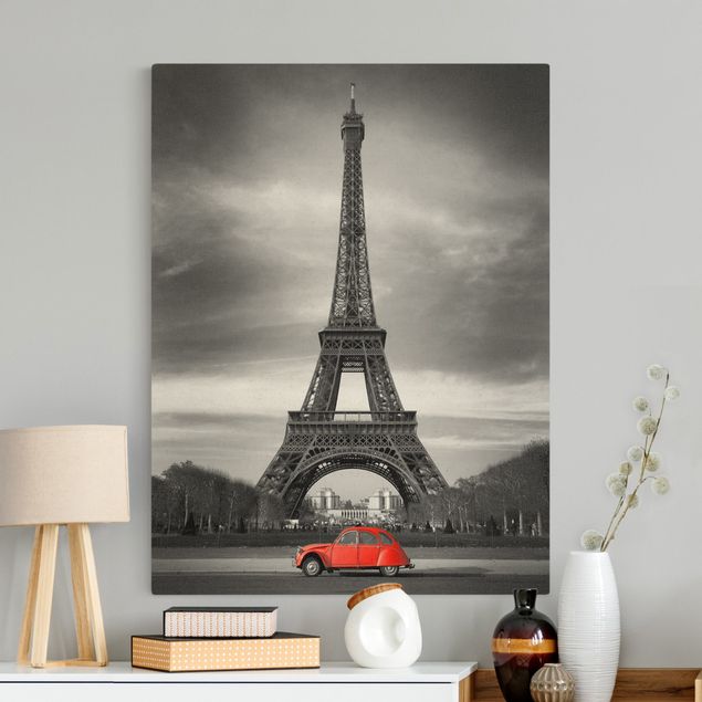 Natural canvas print - Spot on Paris - Portrait format 3:4
