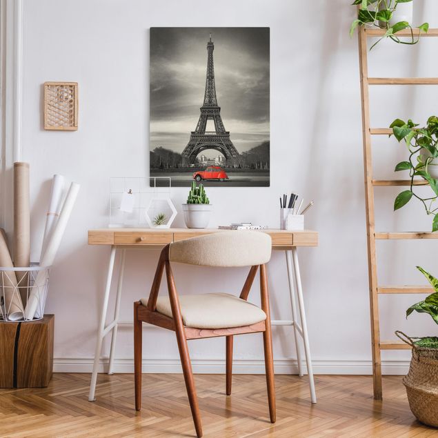 Natural canvas print - Spot on Paris - Portrait format 3:4