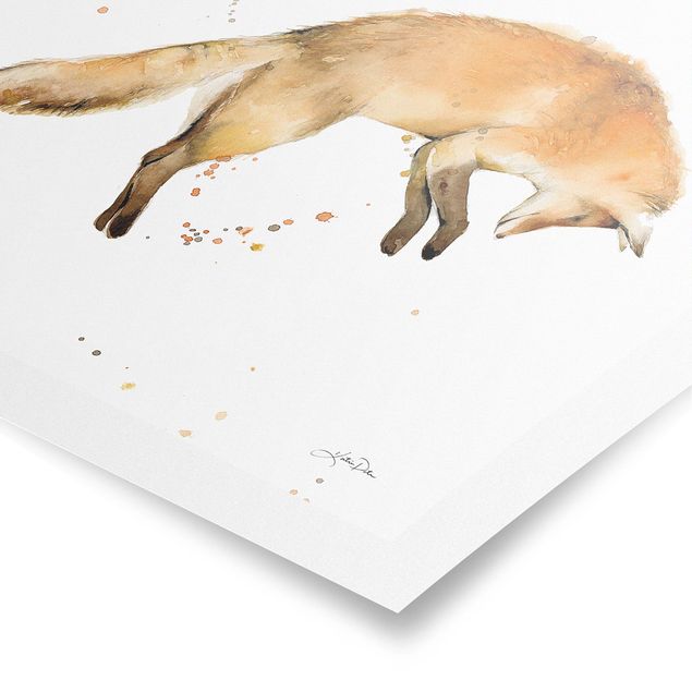Poster art print - Leaping Fox