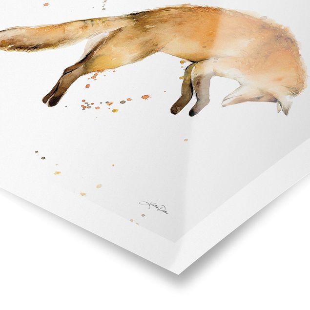 Poster art print - Leaping Fox