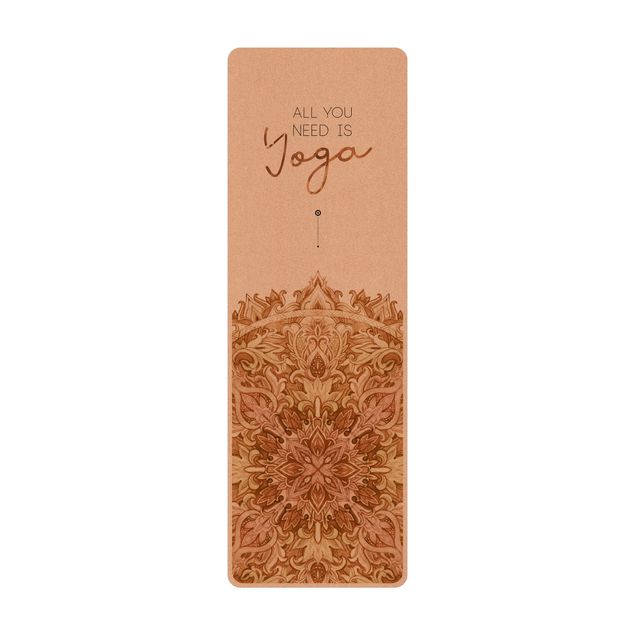 Yoga mat - Text All You Need Is Yoga Orange