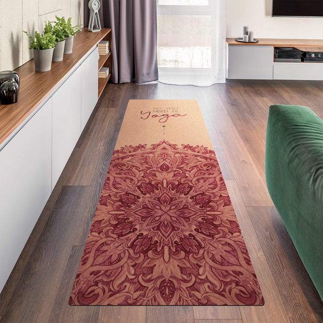 modern area rugs Text All You Need Is Yoga Red